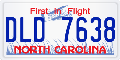NC license plate DLD7638