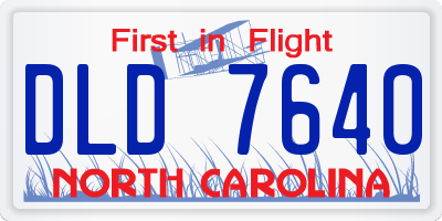 NC license plate DLD7640