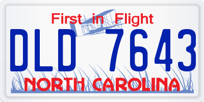 NC license plate DLD7643
