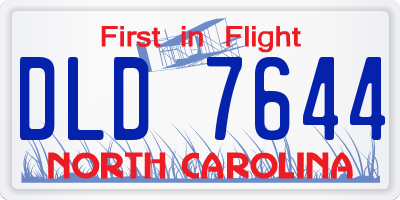NC license plate DLD7644