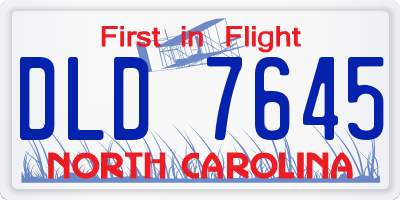 NC license plate DLD7645