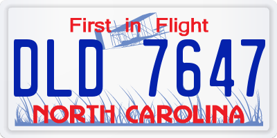 NC license plate DLD7647