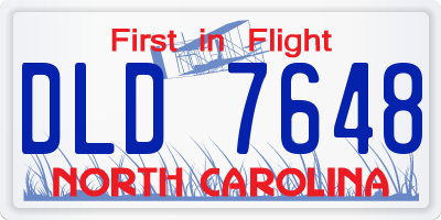 NC license plate DLD7648