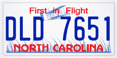 NC license plate DLD7651