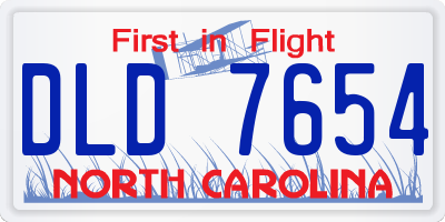 NC license plate DLD7654