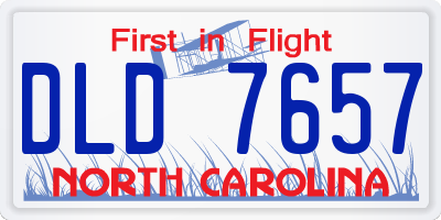 NC license plate DLD7657