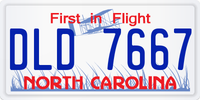 NC license plate DLD7667