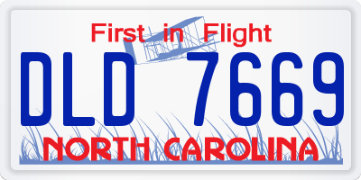NC license plate DLD7669