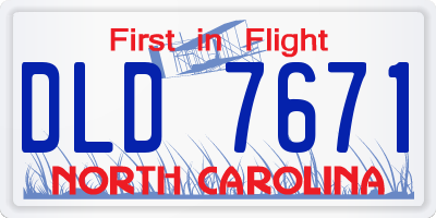 NC license plate DLD7671