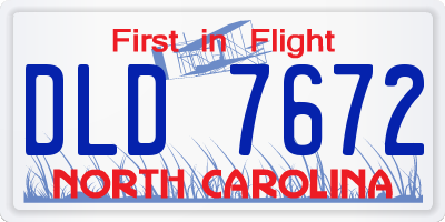 NC license plate DLD7672