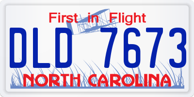 NC license plate DLD7673