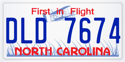 NC license plate DLD7674