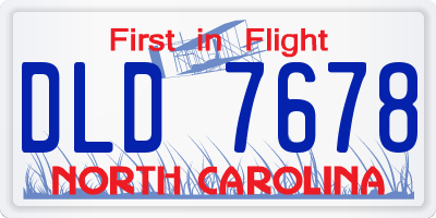 NC license plate DLD7678