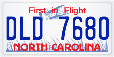 NC license plate DLD7680
