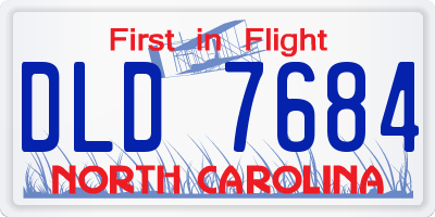 NC license plate DLD7684