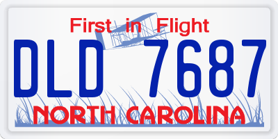 NC license plate DLD7687
