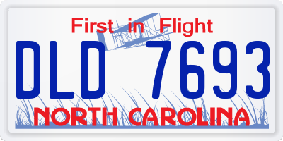 NC license plate DLD7693