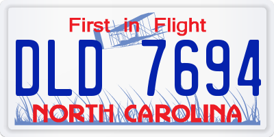 NC license plate DLD7694