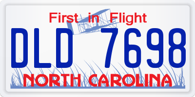 NC license plate DLD7698