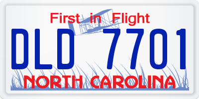 NC license plate DLD7701