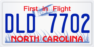 NC license plate DLD7702