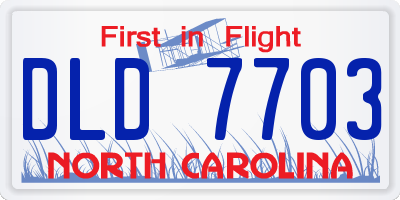 NC license plate DLD7703