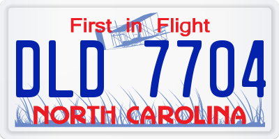 NC license plate DLD7704