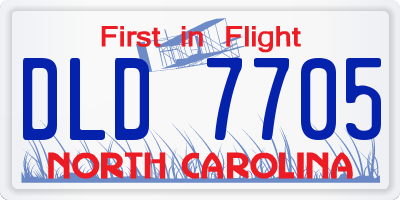 NC license plate DLD7705