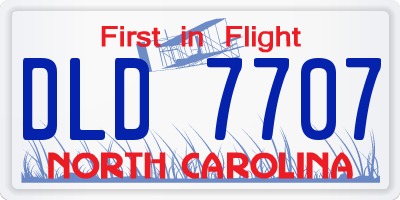 NC license plate DLD7707