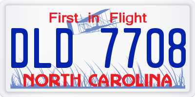 NC license plate DLD7708