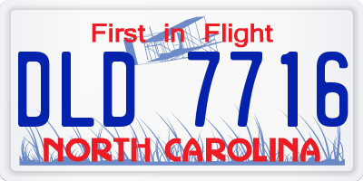 NC license plate DLD7716