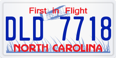 NC license plate DLD7718