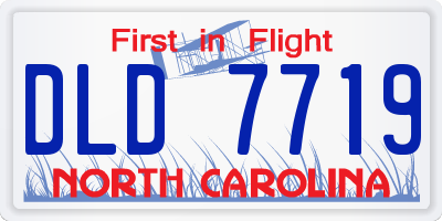 NC license plate DLD7719