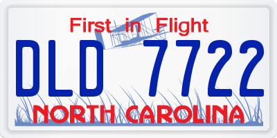 NC license plate DLD7722