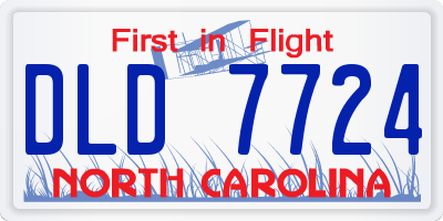 NC license plate DLD7724