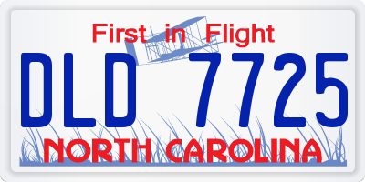 NC license plate DLD7725