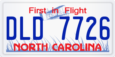NC license plate DLD7726