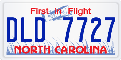 NC license plate DLD7727