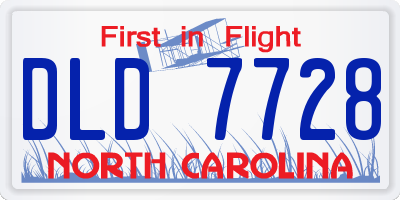 NC license plate DLD7728
