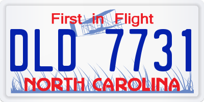 NC license plate DLD7731