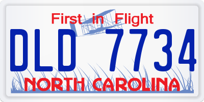 NC license plate DLD7734