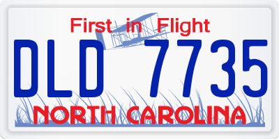 NC license plate DLD7735