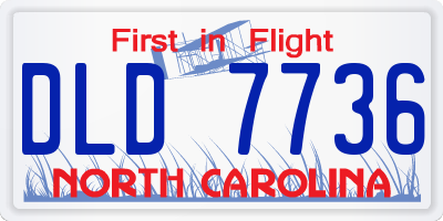 NC license plate DLD7736