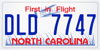 NC license plate DLD7747