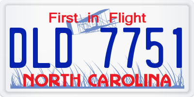 NC license plate DLD7751