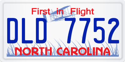 NC license plate DLD7752