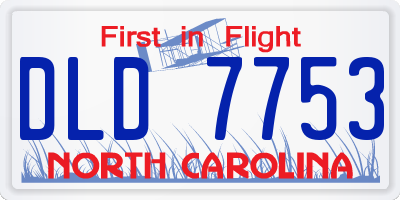NC license plate DLD7753
