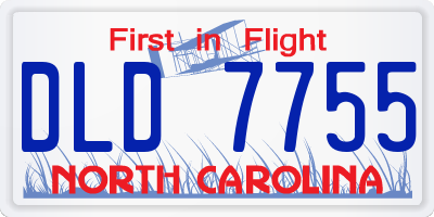 NC license plate DLD7755