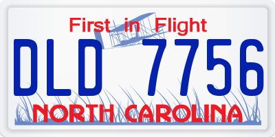 NC license plate DLD7756