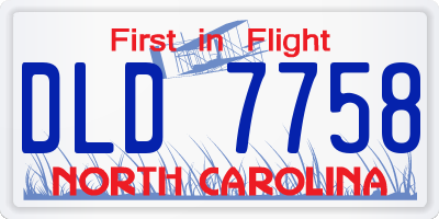 NC license plate DLD7758